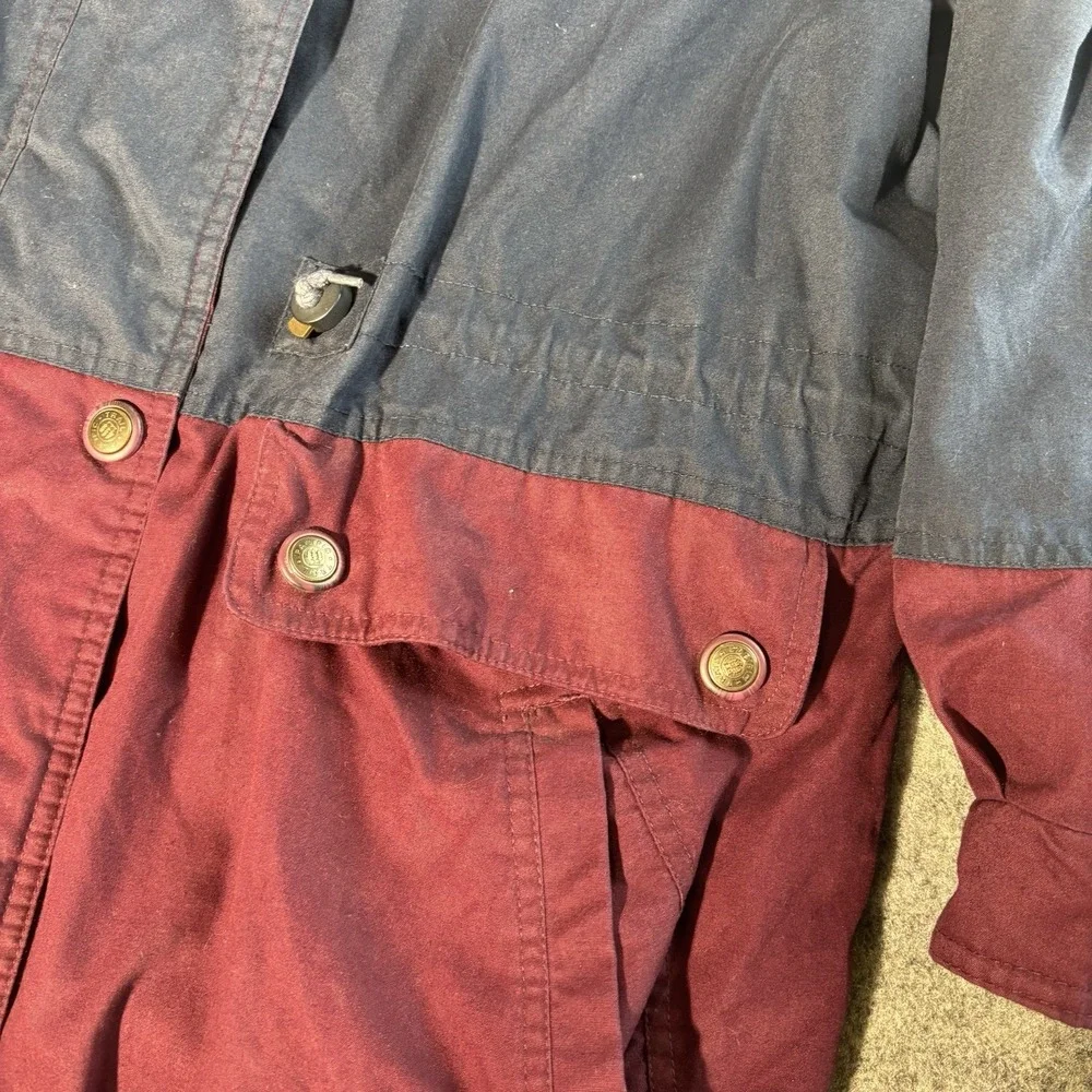 Vintage Pacific Trail Jacket Mens Xl Burgundy Navy Colorblock‎ Fleece Line 90's